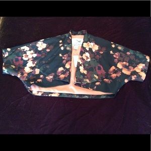 Anthropologie Tabitha floral cropped overcoat